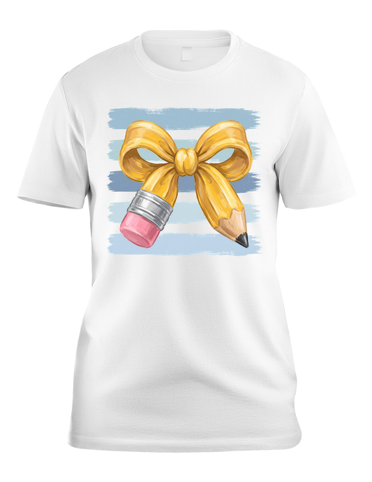 Pencil Bow Tee Adult Graphic T-Shirt