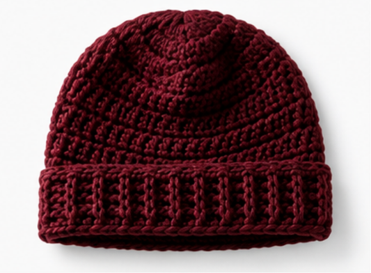 Classic Solid-Color Crochet Beanie