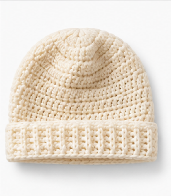 Classic Solid-Color Crochet Beanie