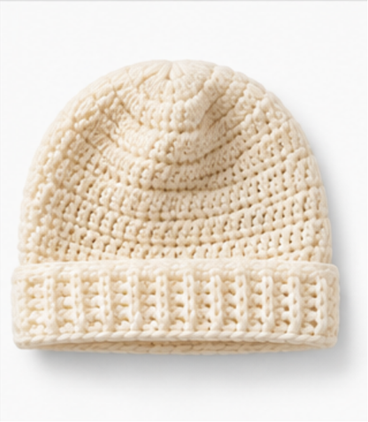 Classic Solid-Color Crochet Beanie