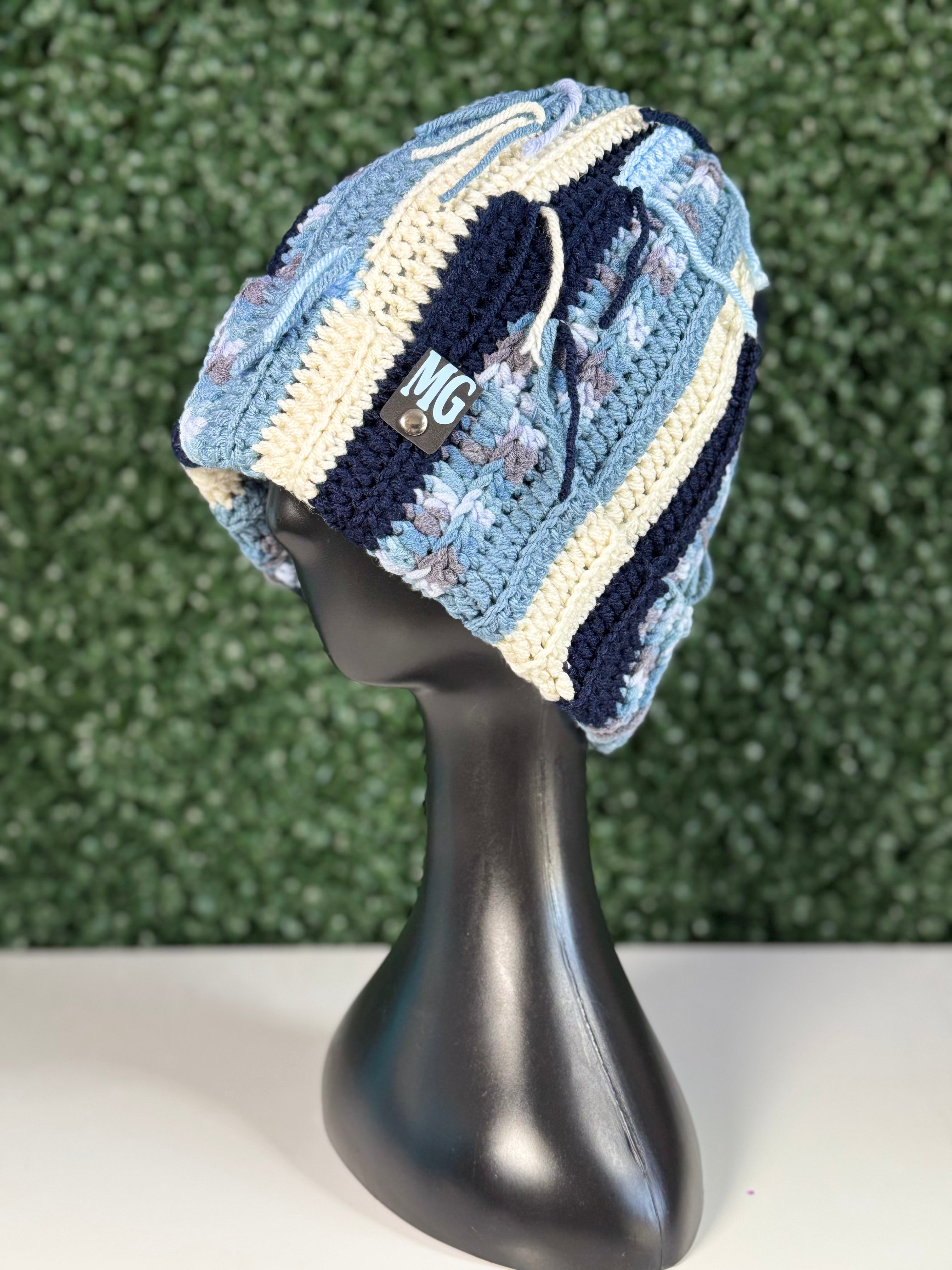 Denim Blues Scrap Yarn Beanie
