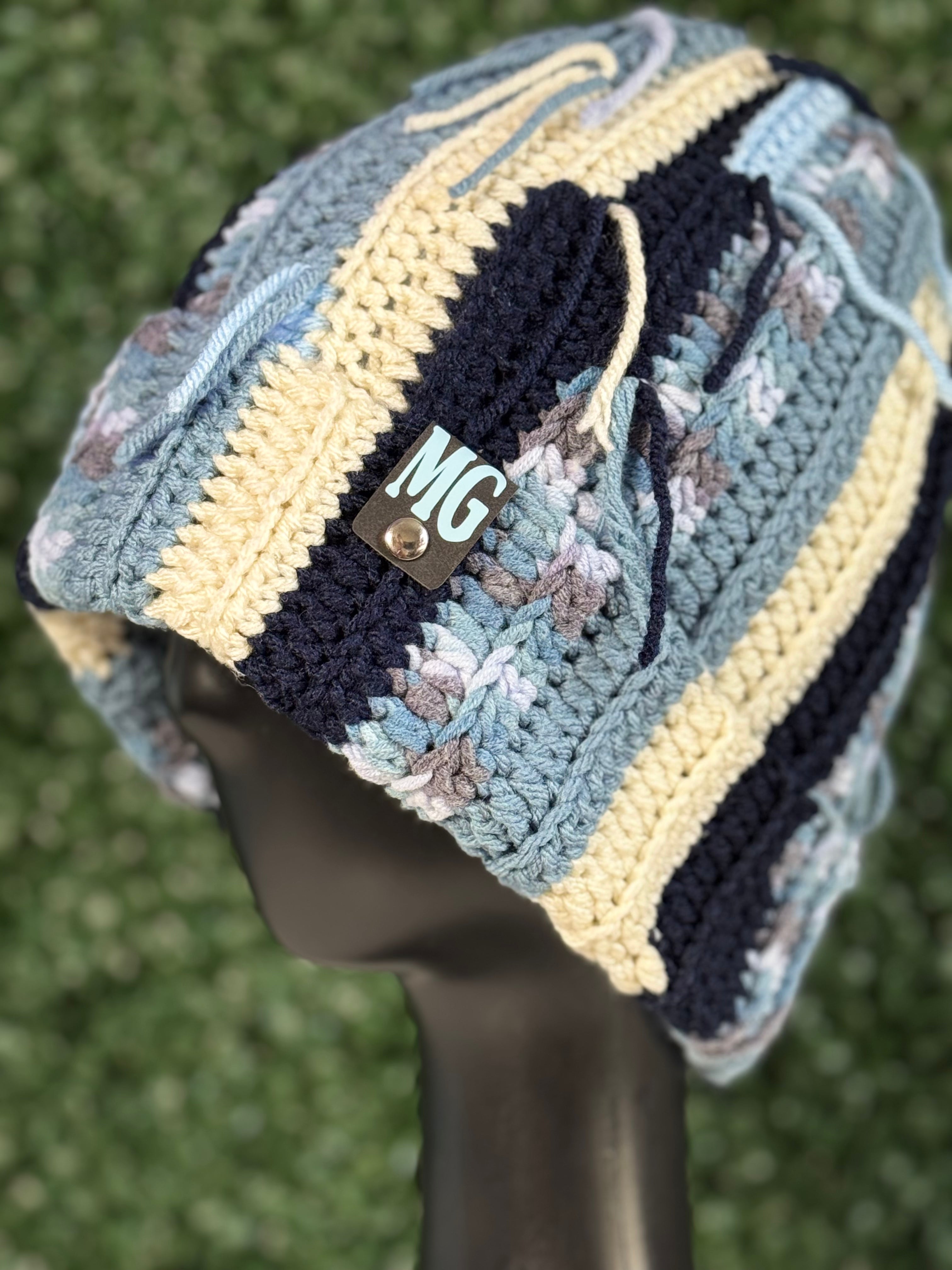 Denim Blues Scrap Yarn Beanie