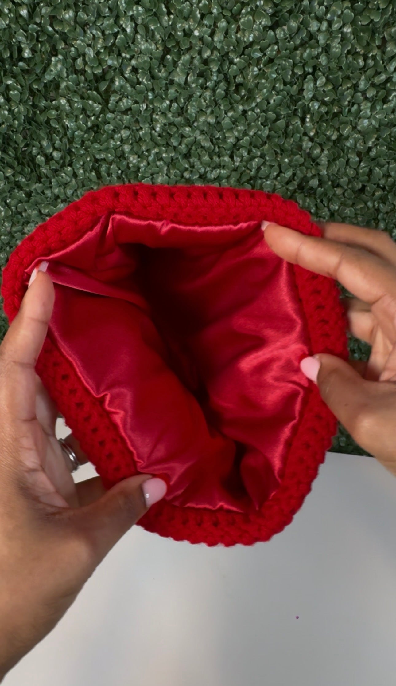 Satin lined "Rojo" Cat ear Beanie