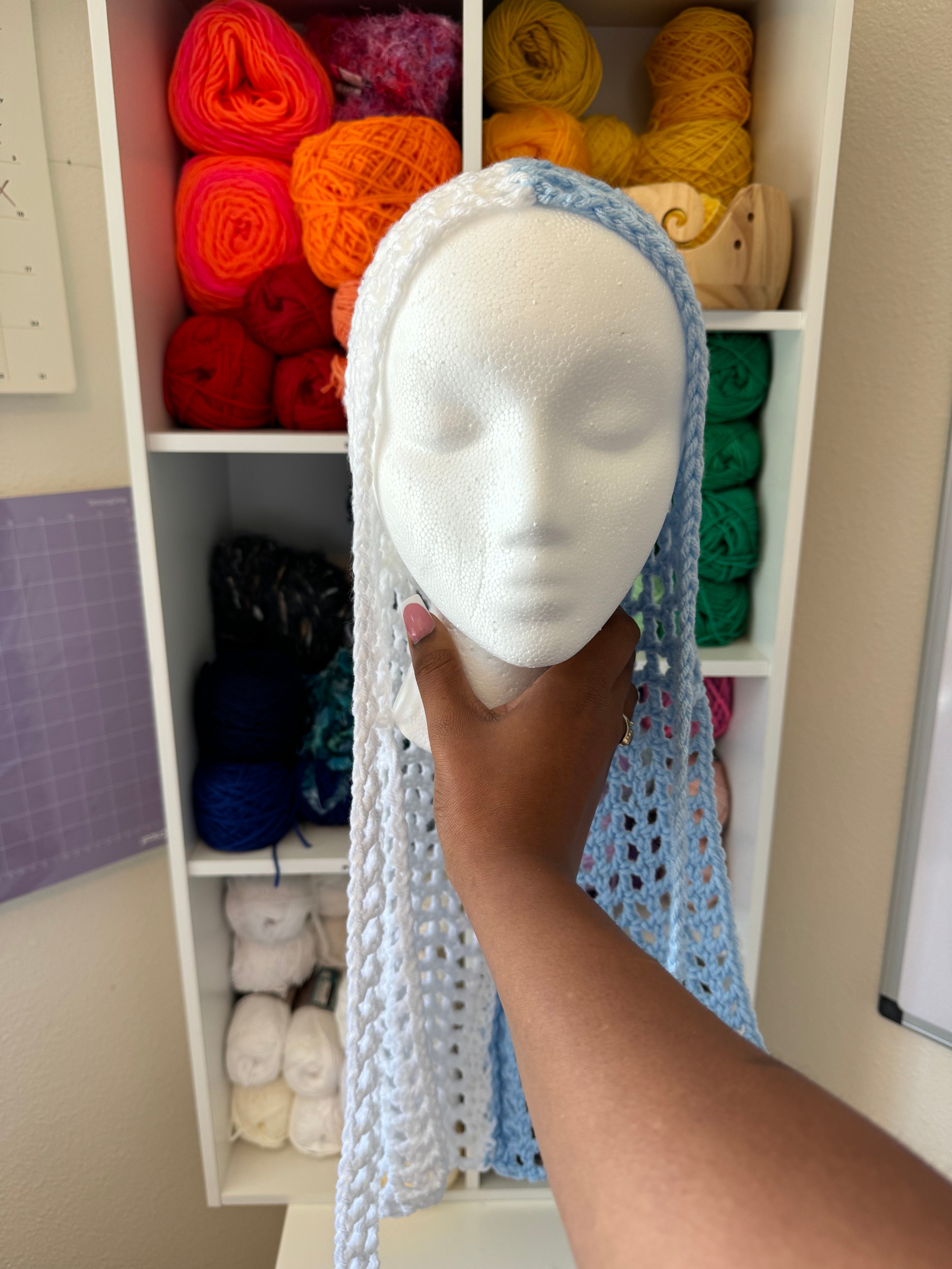 Sky Blue & White Viral Durag