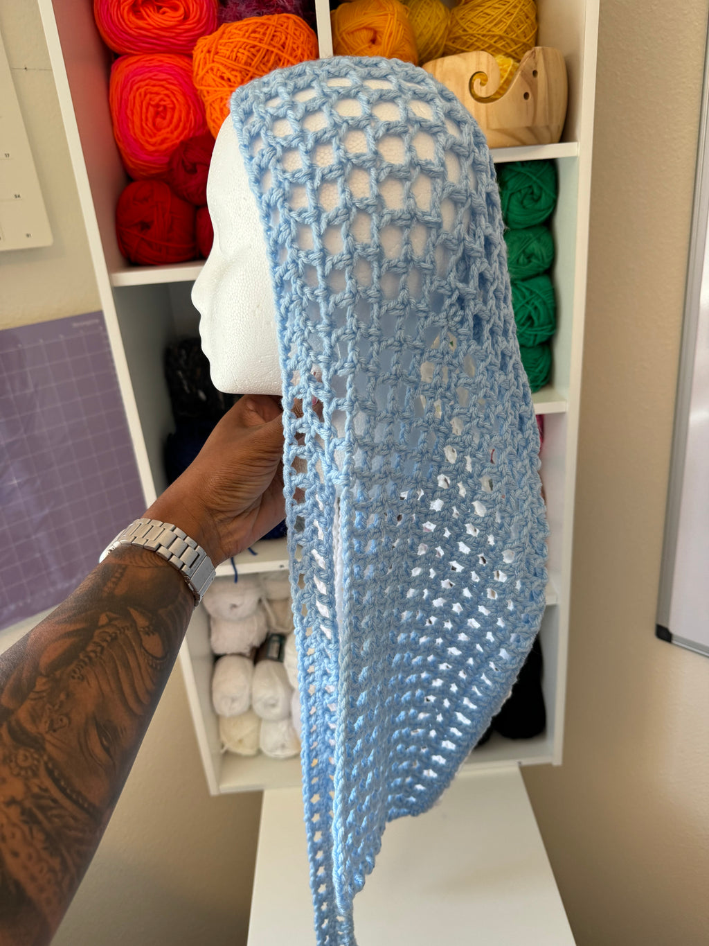 Sky Blue & White Viral Durag