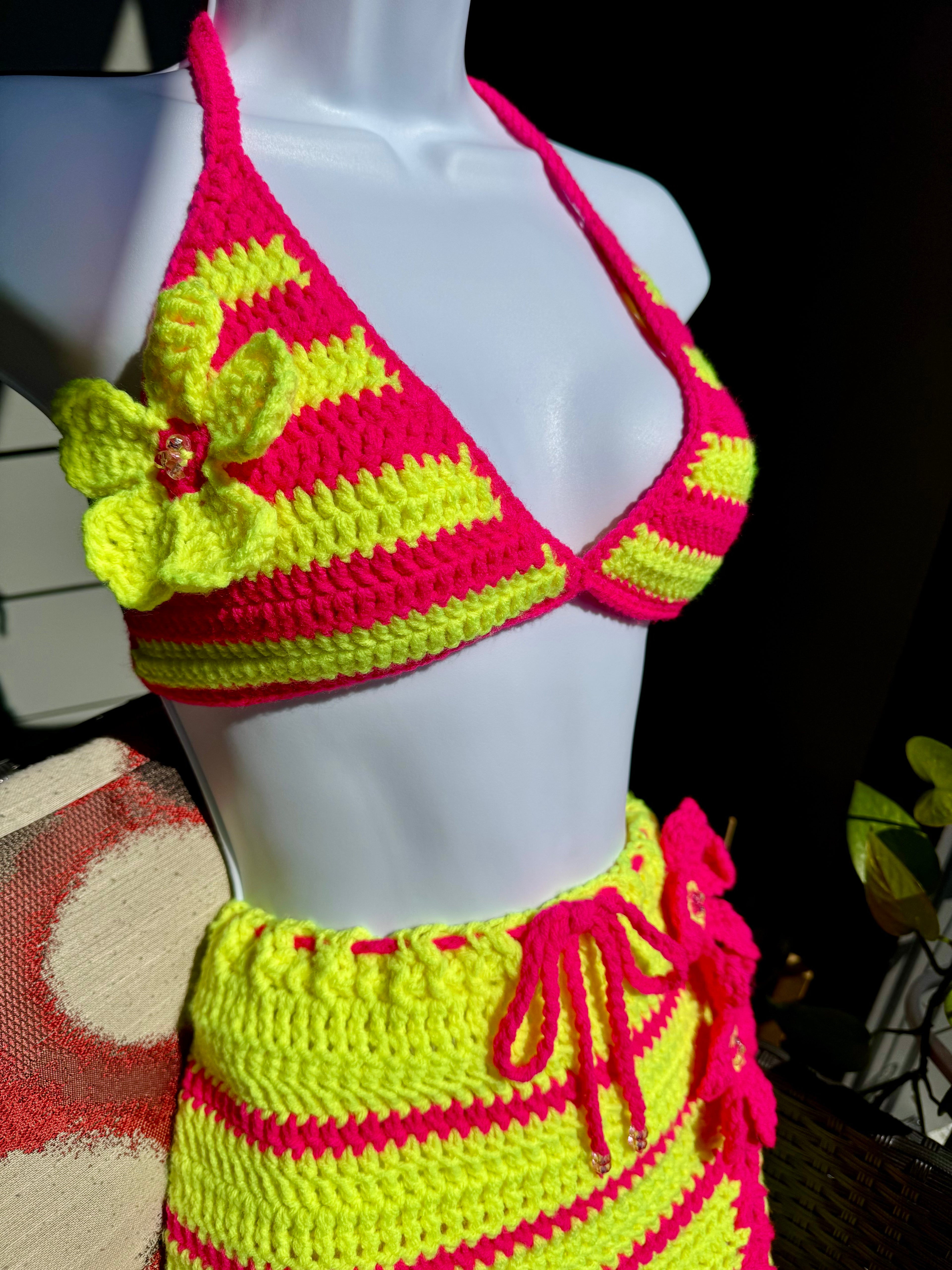 "Summer Paradise" 2 piece bikini skirt set