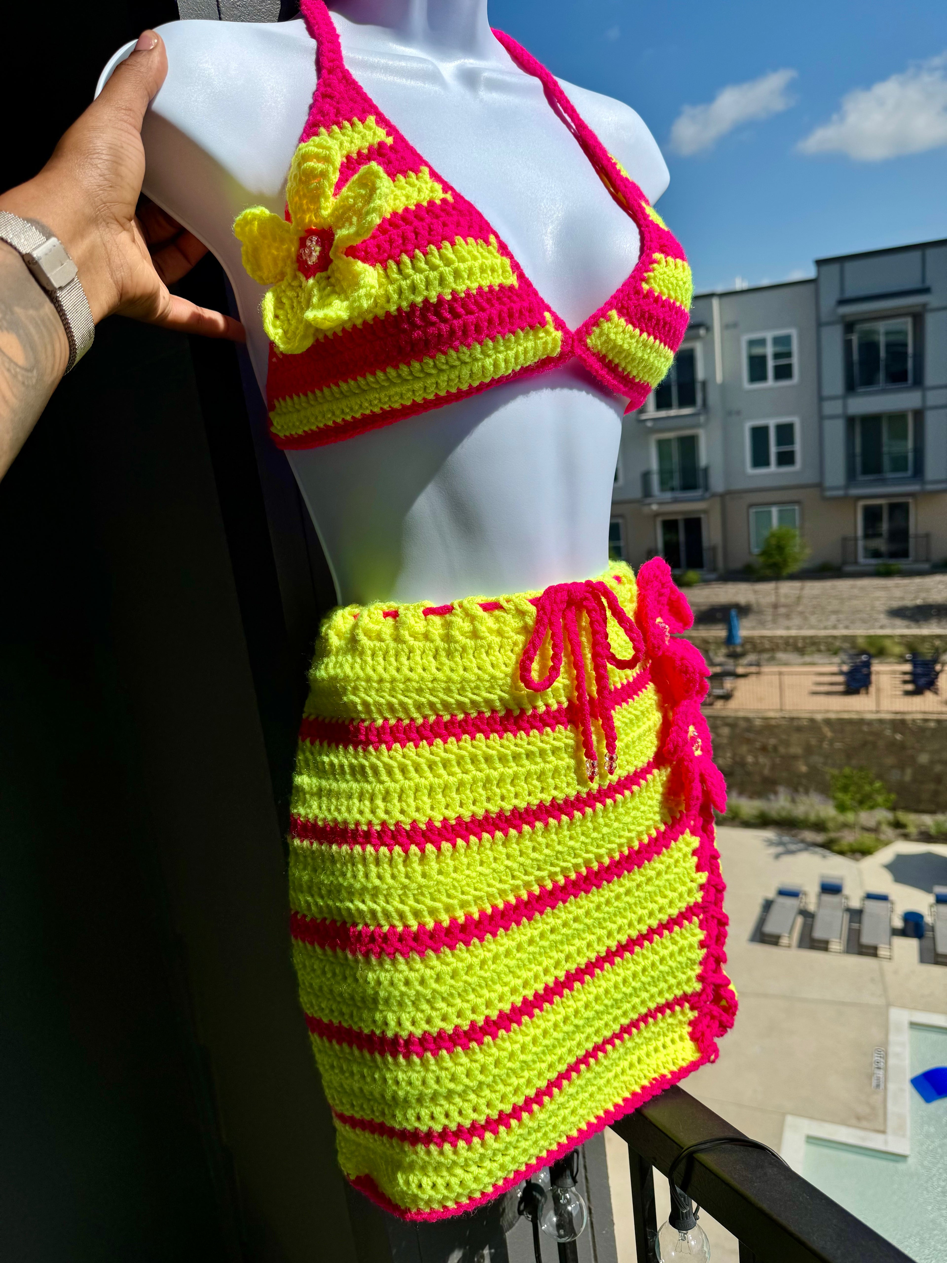 "Summer Paradise" 2 piece bikini skirt set