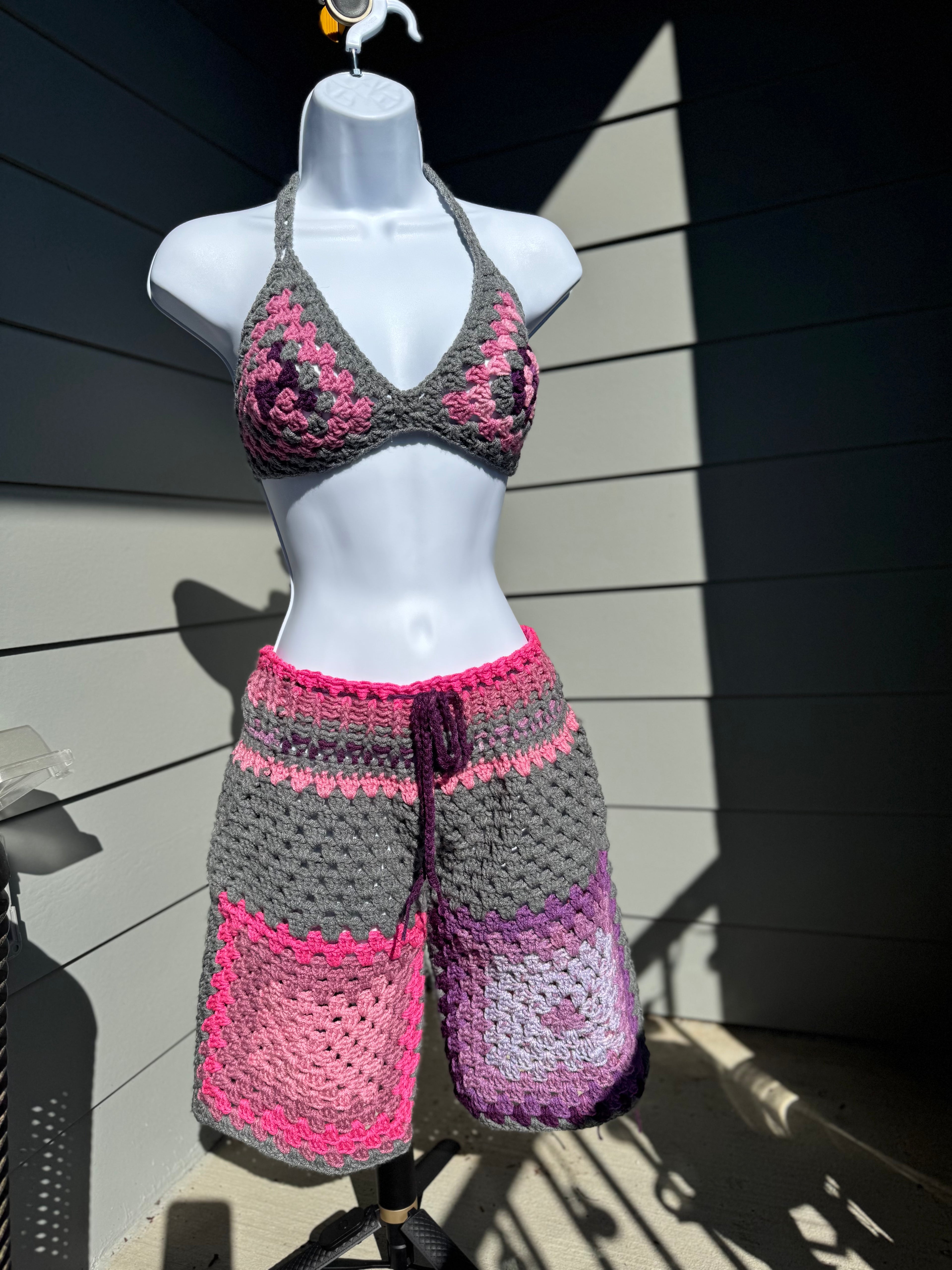 "Biker type" biker short bikini set