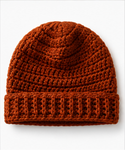 Classic Solid-Color Crochet Beanie