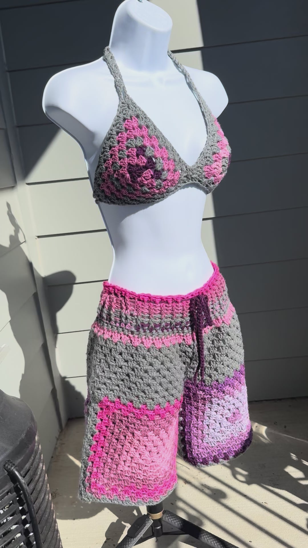 "Biker type" biker short bikini set