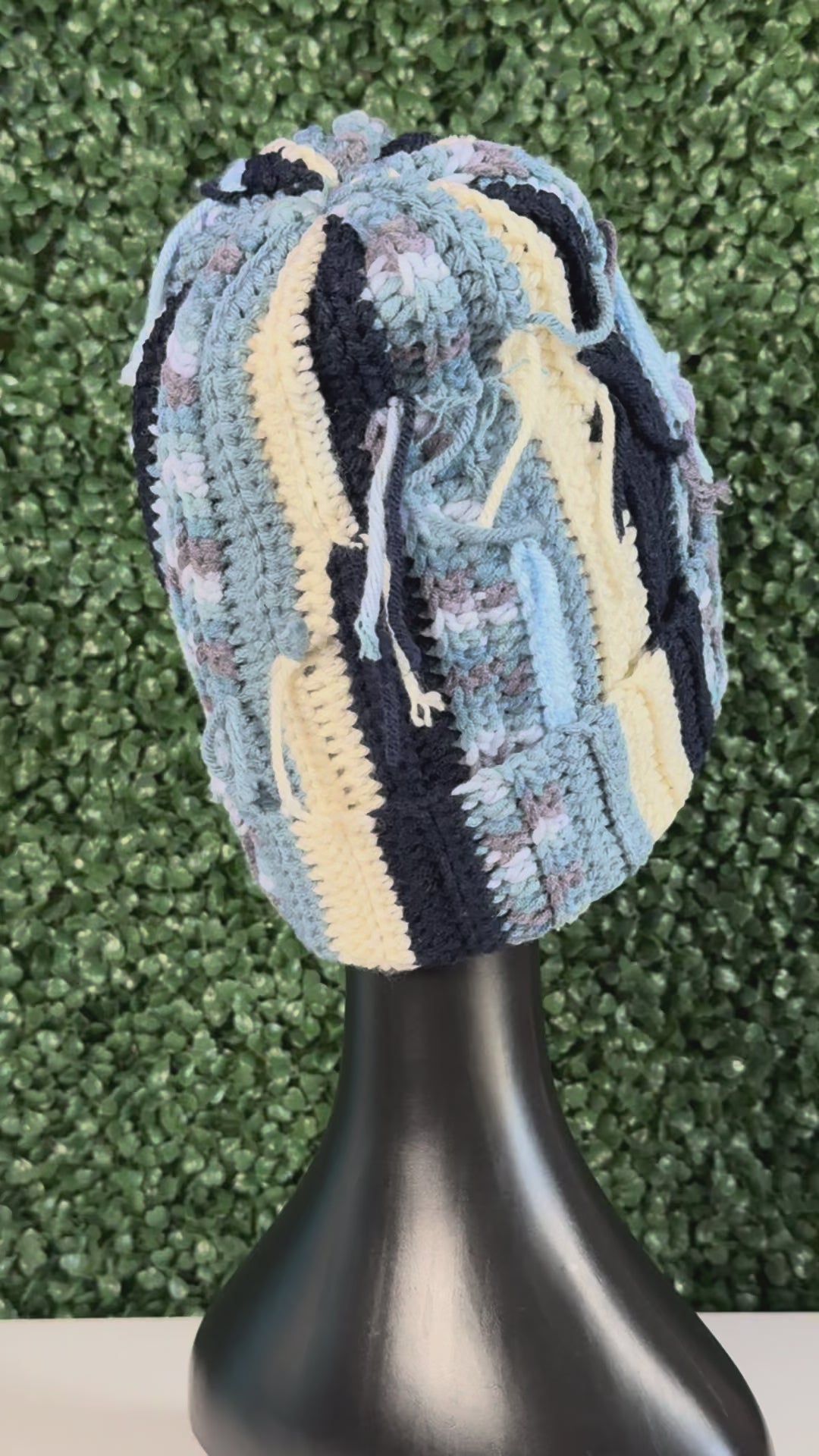 Denim Blues Scrap Yarn Beanie